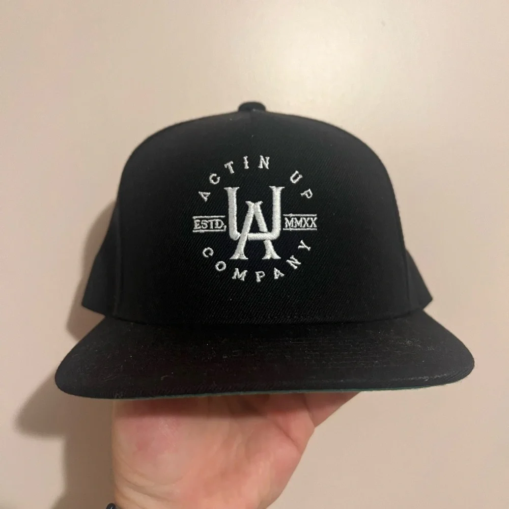 Black Actin Up Company Snapback Hat